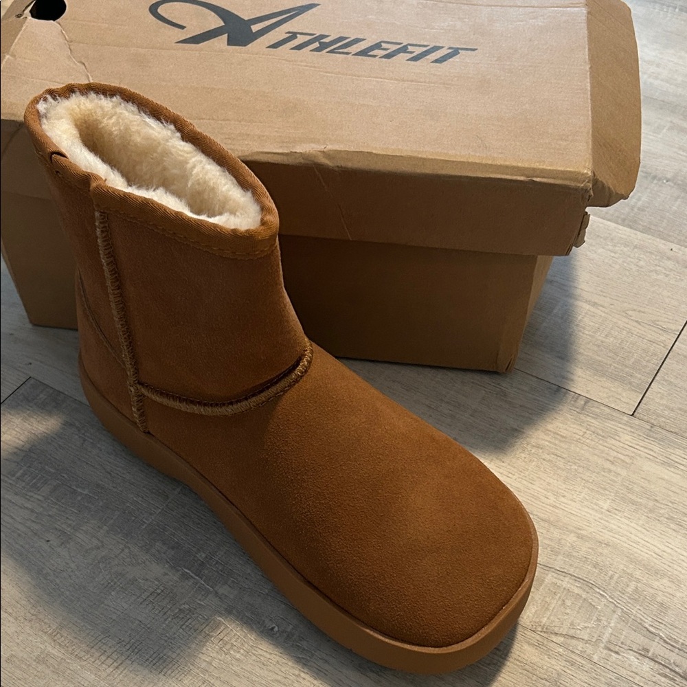 Athlefit Women's Tan Ankle Boots